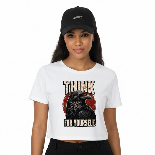 Ladies Cropped Tee / THINK for YOURSELF