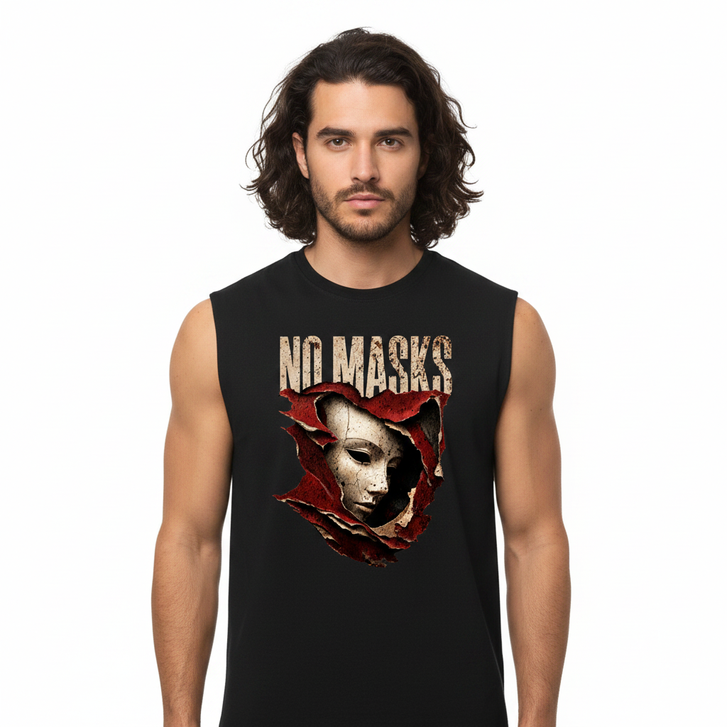 Sleeveless Oversized Tee / NO MASKS