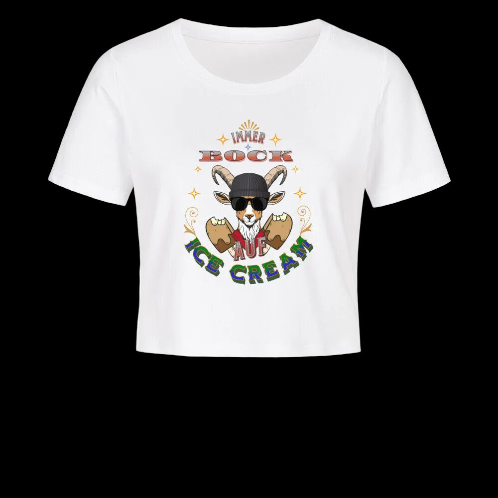 Ladies Cropped Tee / IMMER BOCK auf ICE CREAM