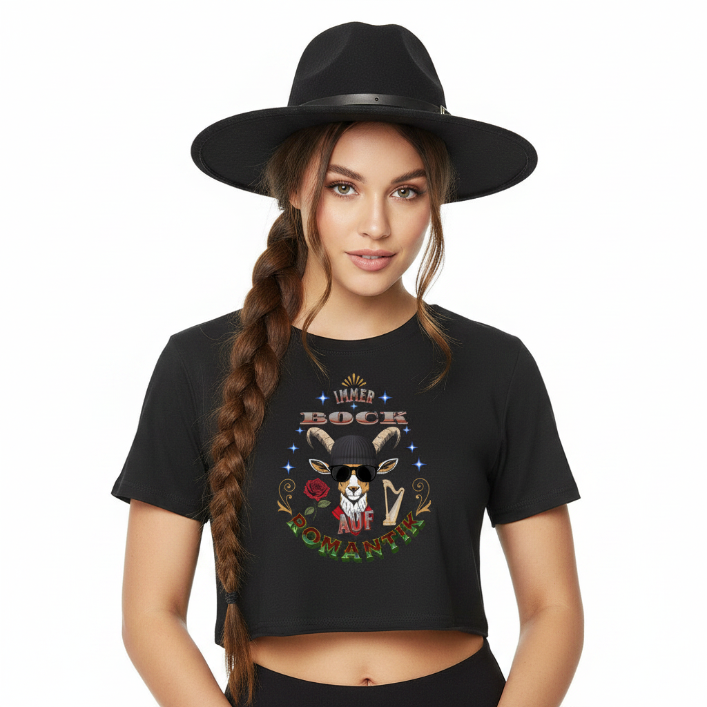 IMMER BOCK auf ROMANTIK / Ladies Cropped Tee