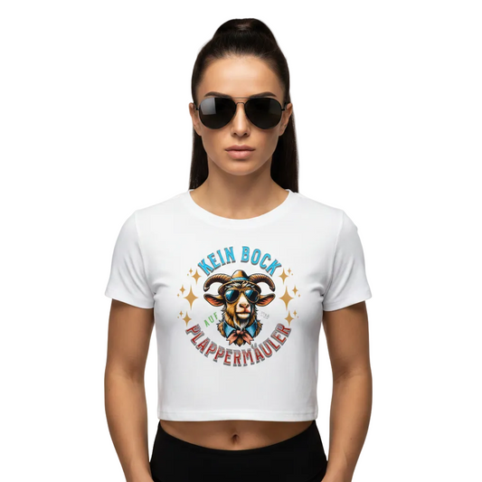 Ladies Cropped Tee / KEIN BOCK auf PLAPPERMÄULER