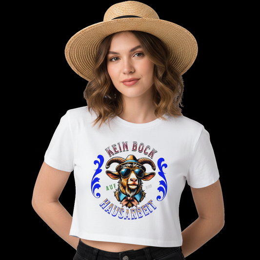 Ladies Cropped Tee / KEIN BOCK auf HAUSARBEIT