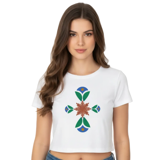 Ladies Cropped Tee/ Geometrischer Traum