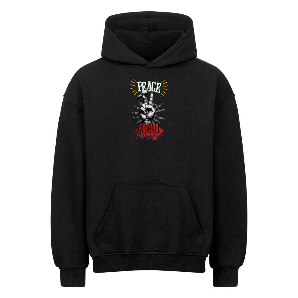 VACANCY Oversized Hoodie / PEACE no WAR: schwarz
