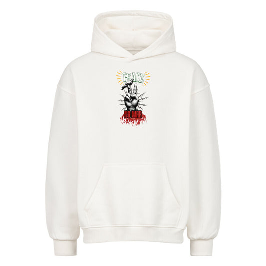 VACANCY Oversized Hoodie / PEACE no WAR: weiß