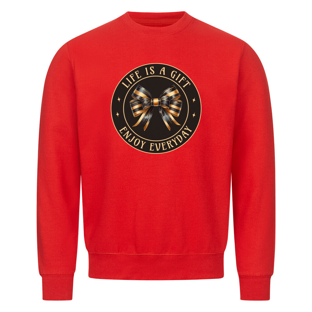 Classic Sweatshirt in Rot mit „LIFE IS A GIFT"-TORIPROS