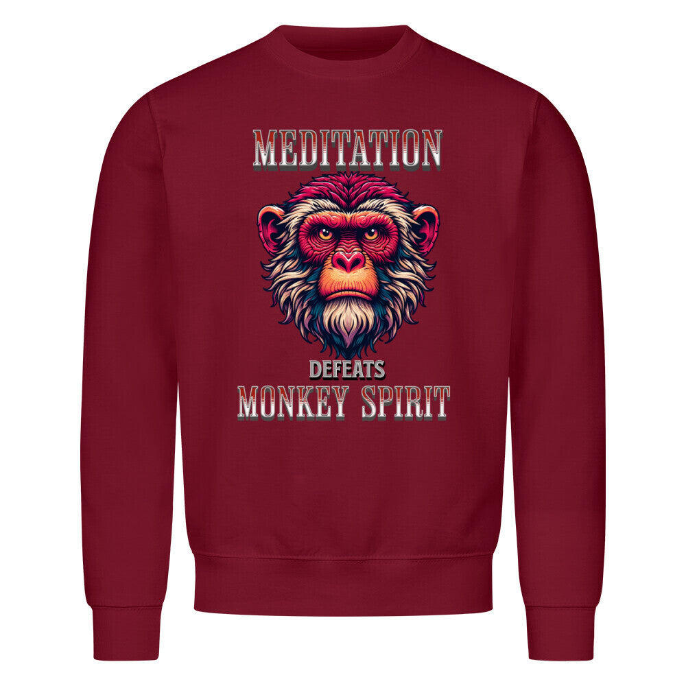 Classic Sweatshirt in Burgunder mit „MEDITATION defeats MONKEY SPIRIT“-TORIPROS