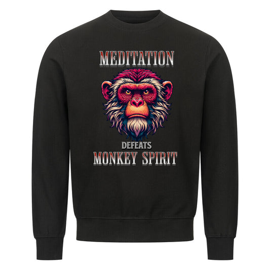 Classic Sweatshirt in Schwarz mit „MEDITATION defeats MONKEY SPIRIT“-TORIPROS
