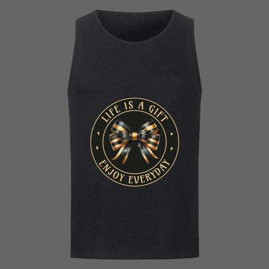 Classic Tanktop in Schwarz mit „LIFE IS A GIFT“-TORIPROS