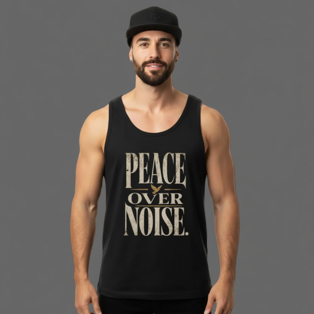 Classic Tanktop in schwarz mit „PEACE OVER NOISE“-TORIPROS