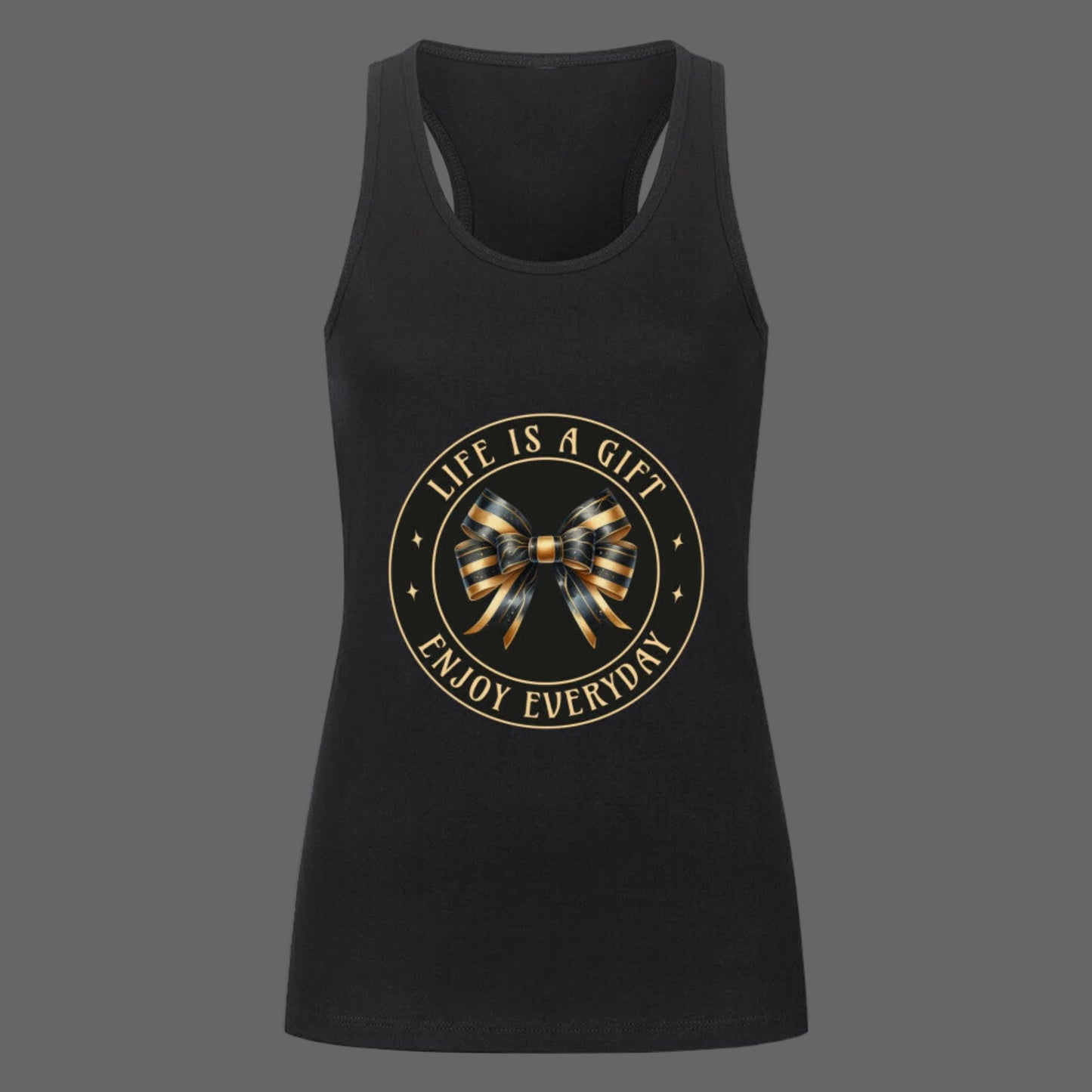 Classic Tanktop Women in Schwarz mit „LIFE IS A GIFT"-TORIPROS