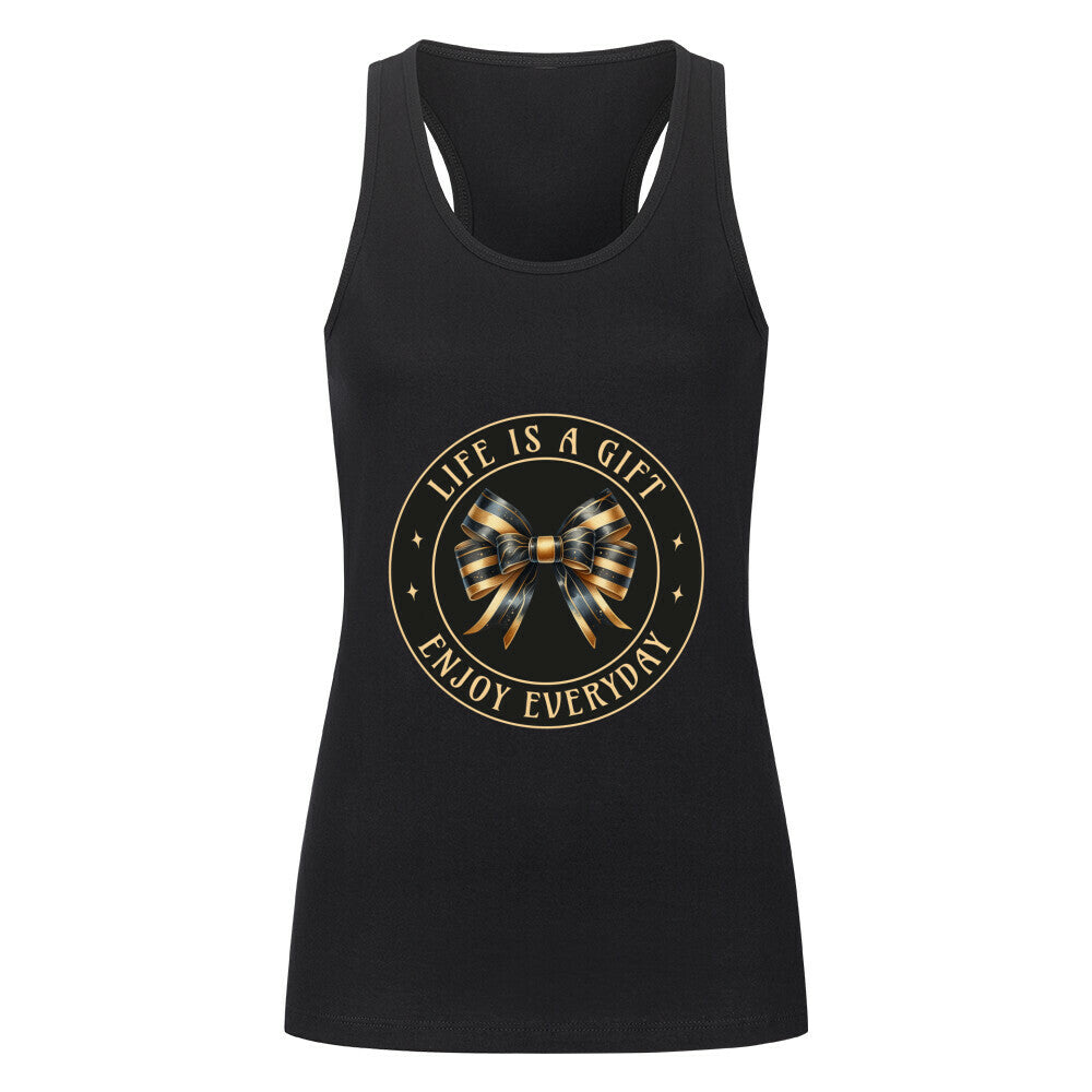 Classic Tanktop Women in Schwarz mit „LIFE IS A GIFT"-TORIPROS