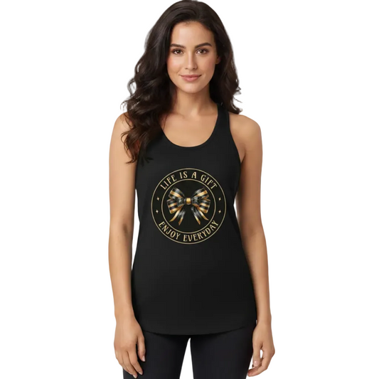 Classic Tanktop Women in Schwarz mit „LIFE IS A GIFT"-TORIPROS