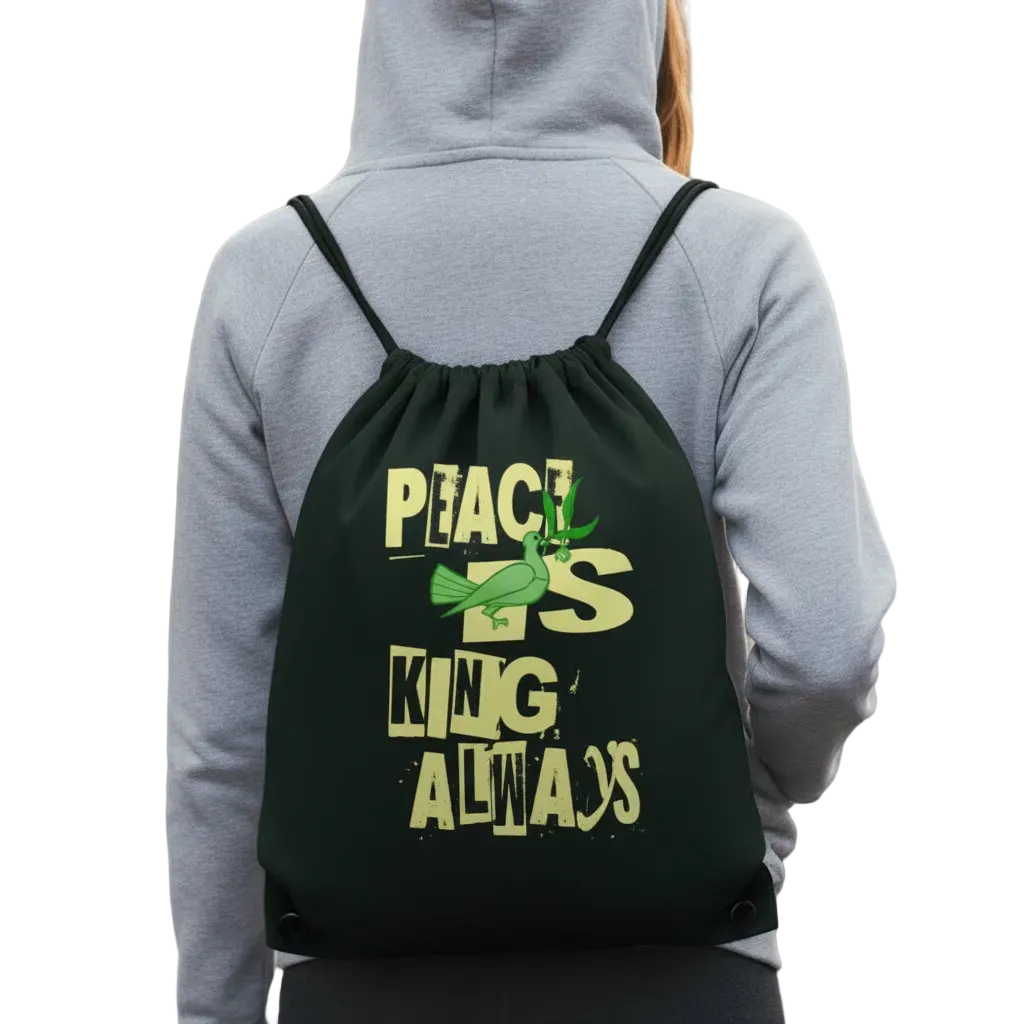 Gym Bag / Peace is KING allways-schwarz-TORIPROS