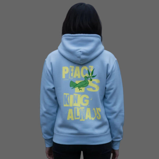 HigherBlanks Premium Hoodie / Peace is KING allways-Babyblue-TORPROS