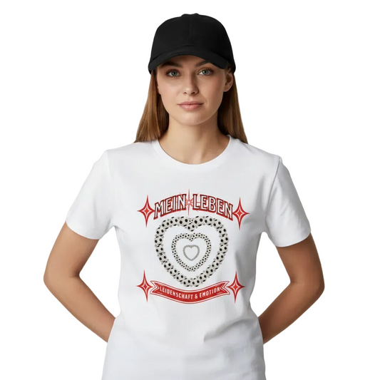 HigherBlanks Premium T-Shirt / Fußball mein LEBEN - Weiß