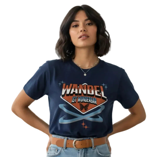 HigherBlanks Premium T-Shirt in French Navy mit „WandelWunderbar“-TORIPROS