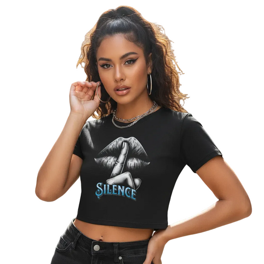 Ladies Cropped Tee / Silence-Schwarz