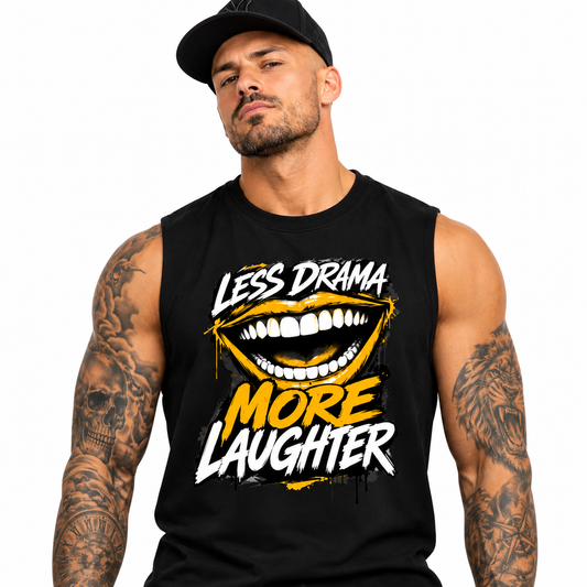 Sleeveless Oversized Tee / LAUGH MORE
