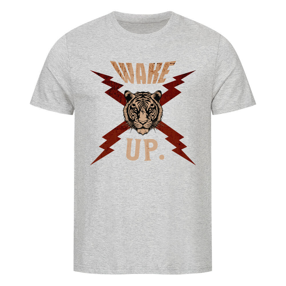 Premium Organic Shirt in Heather Grey mit „WAKE UP."-TORIPROS