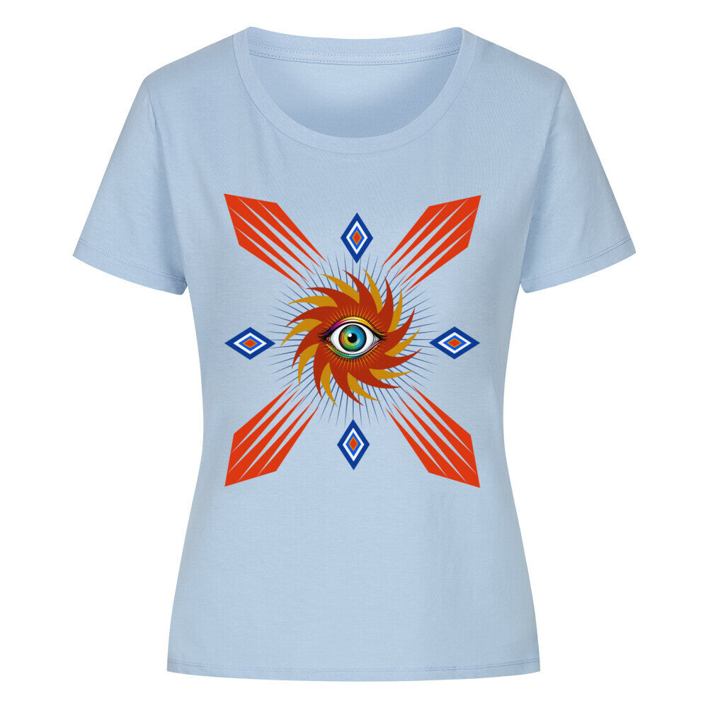 Premium Organic Shirt Women / Auge im STURM, Phase der Ruhe-Blau-TORIPROS