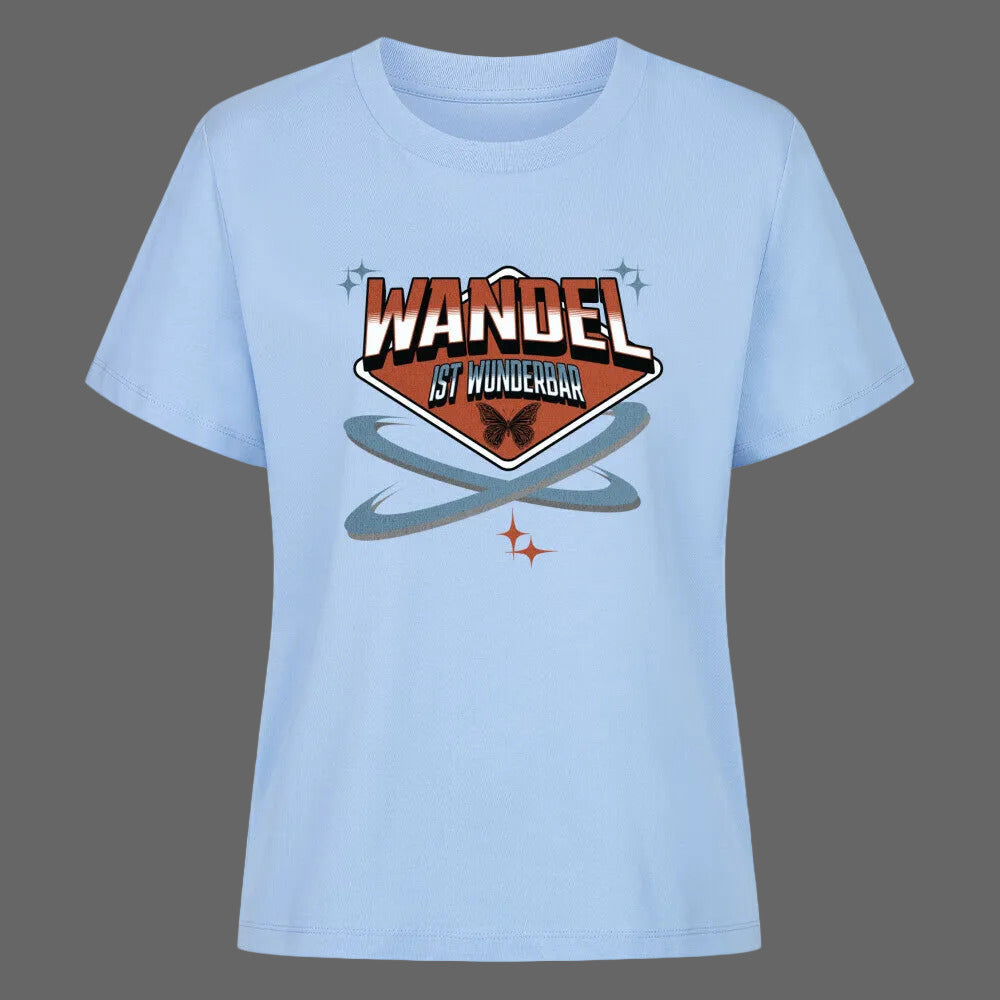 Premium Organic Shirt Women in Sky Blue mit „WandelWunderbar“-TORIPROS