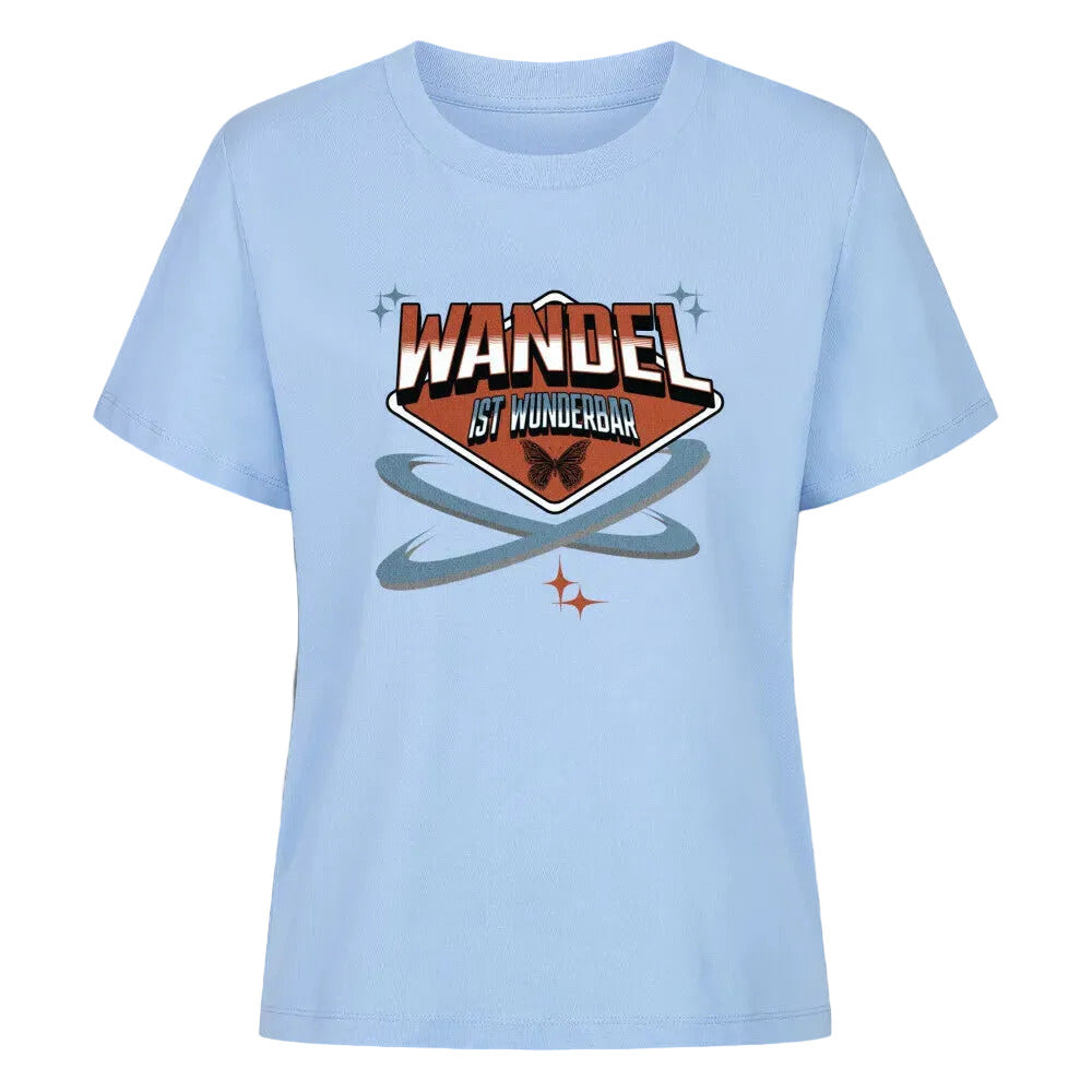 Premium Organic Shirt Women in Sky Blue mit „WandelWunderbar“-TORIPROS