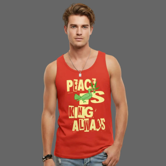 Premium Organic Tanktop / Peace is KING allways-Fire Red-TORIPROS