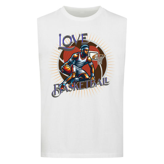 Sleeveless Oversized Tee / Basketball-Love- weiß