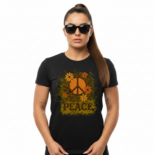Premium Organic Shirt / Flowers PEACE