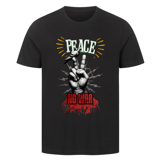 Premium T-Shirt aus der Toripros PEACE Kollektion – PEACE no WAR Design in Schwarz, modernes Statement-Piece mit klarer Friedensbotschaft