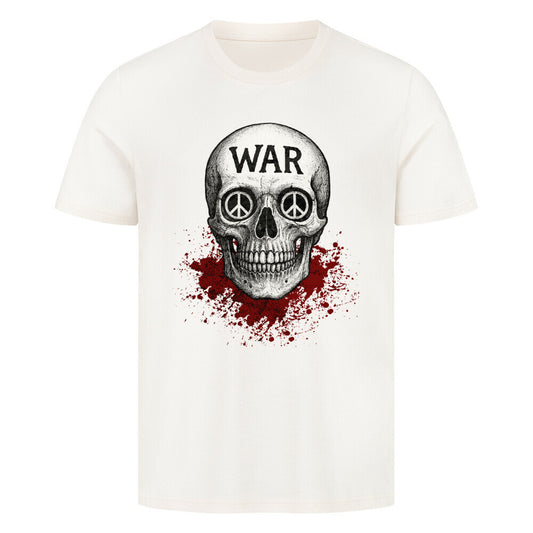 Premium T-Shirt aus der Toripros PEACE Kollektion – WAR is DEATH Design HigherBlanks in Natural Raw, bewusstes Statement-Piece aus nachhaltiger Baumwolle
