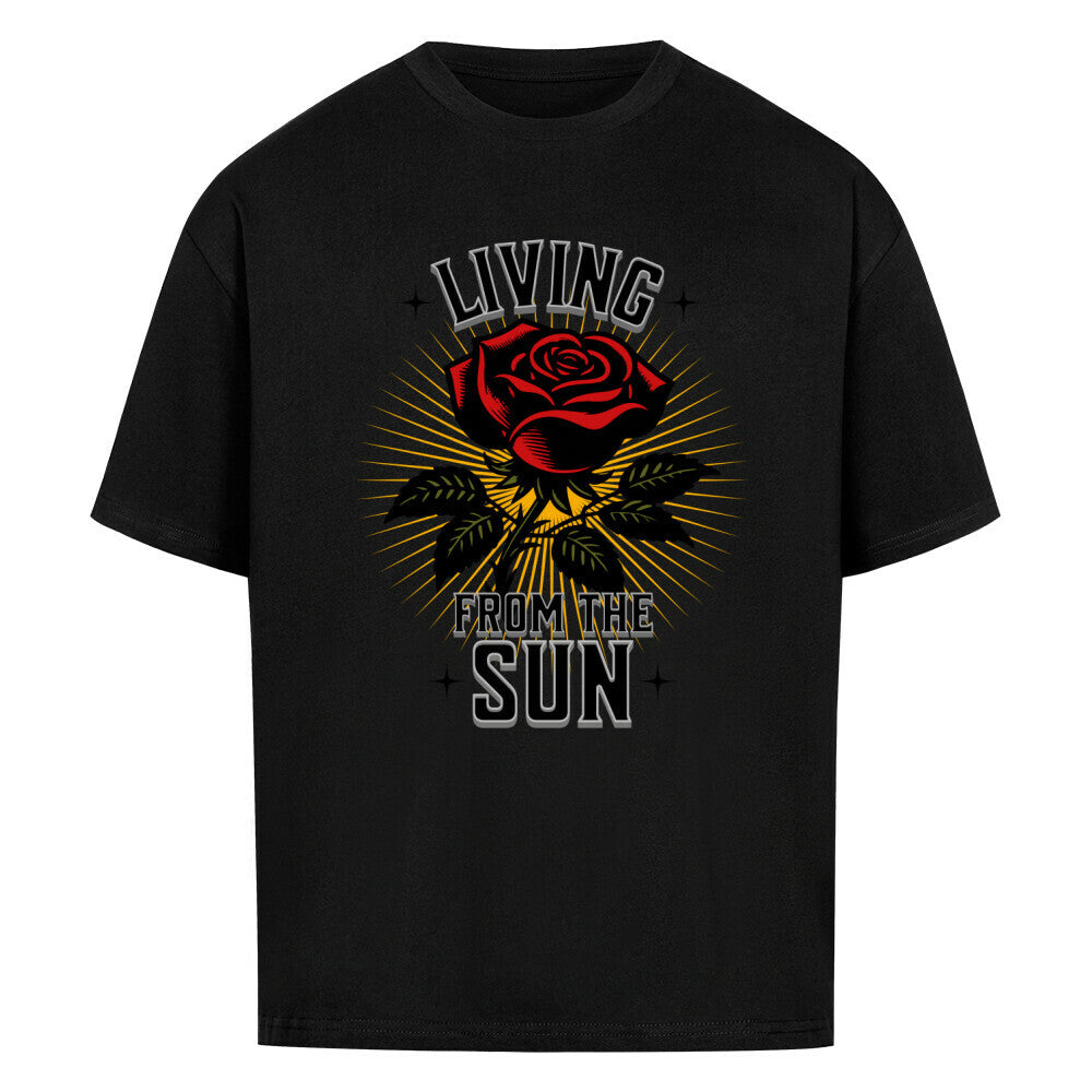 VACANCY Oversized Shirt in Schwarz mit „Living from the SUN“-TORIPROS