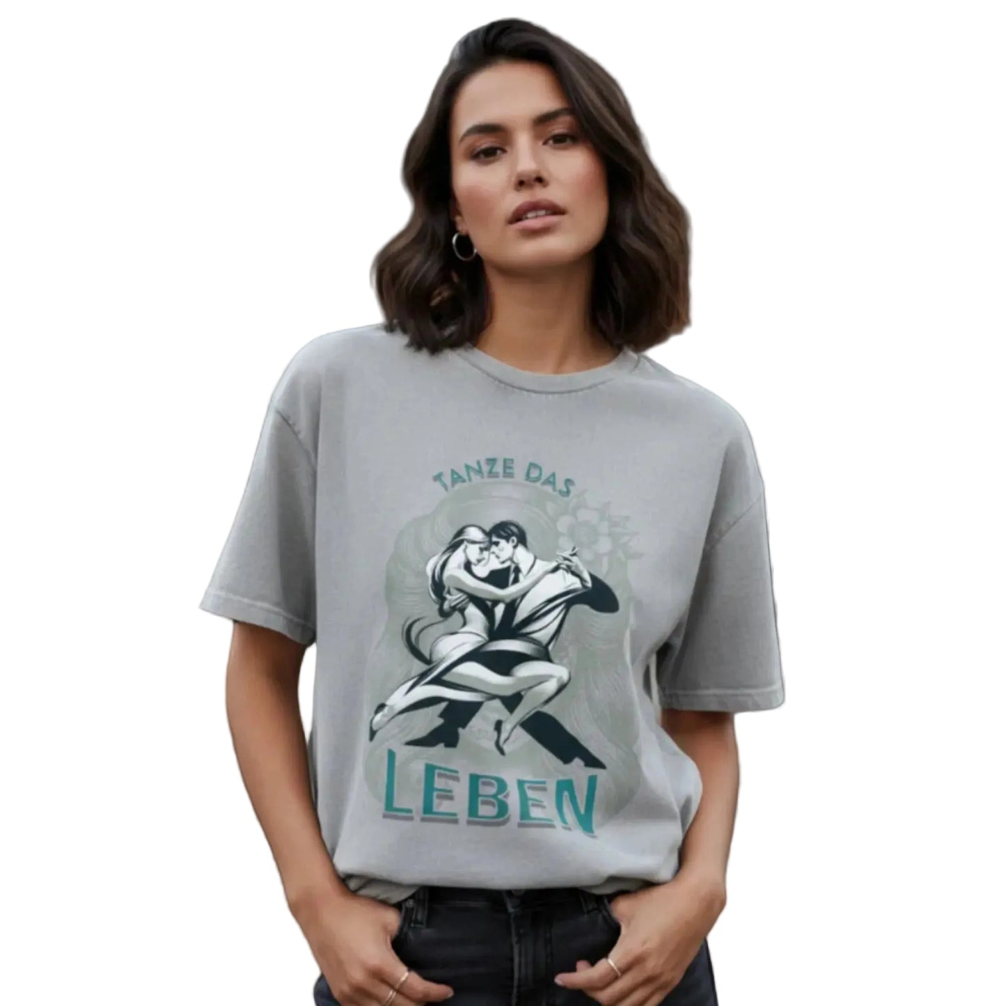 VACANCY Oversized Shirt / Tanze das Leben-TOIPROS-washed grey