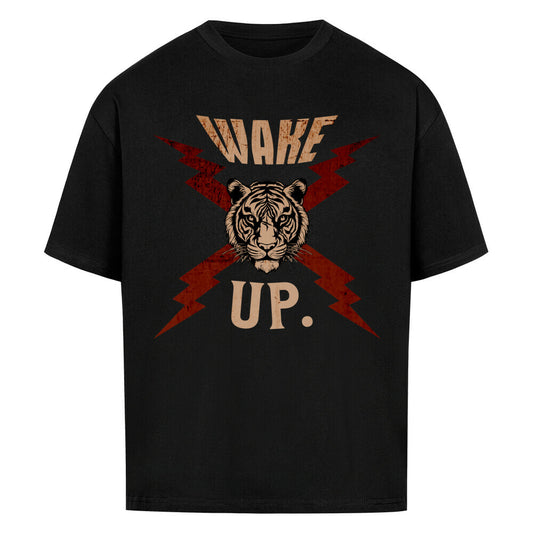 VACANCY Oversized Shirt in Schwarz mit „WAKE UP."-TORIPROS