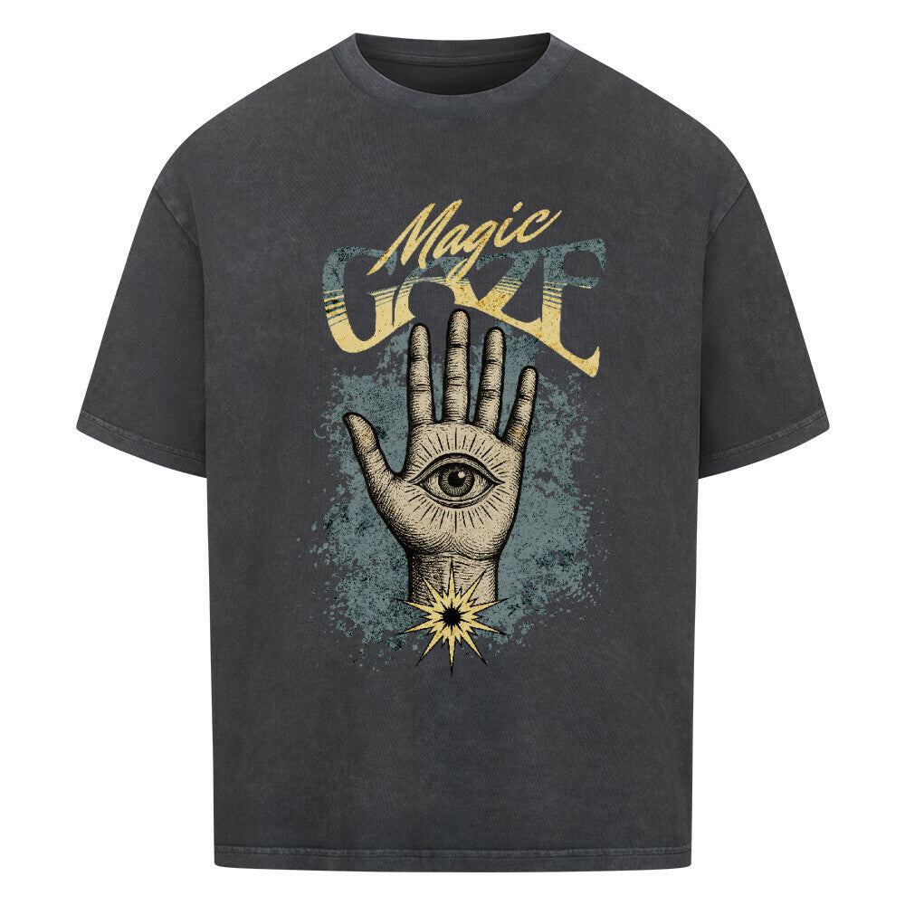 Toripros MYSTICA Kollektion – Magic Gaze Oversized Shirt in Washed Black, modernes Streetwear-Design mit mystischem Statement