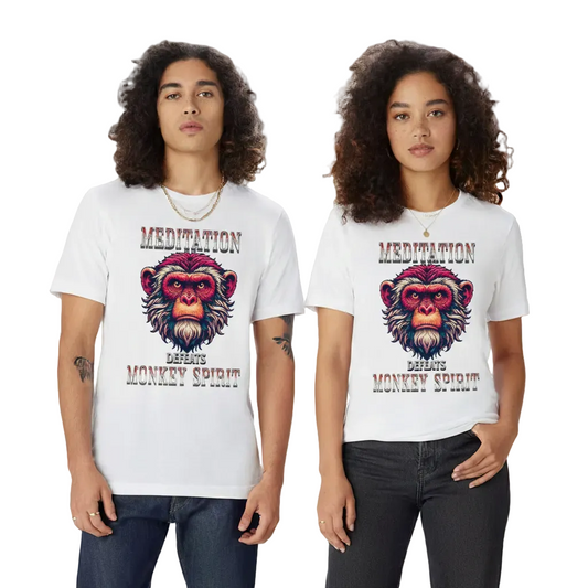 HigherBlanks Premium T-Shirt / MEDITATION defeats MONKEY SPIRIT