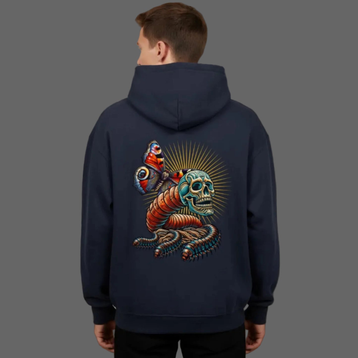 Toripros Wandel Kollektion – Wandel ONE Oversized Zipper Hoodie in French Navy, modernes Streetwear-Design mit starkem Statement