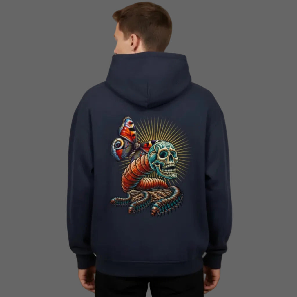 Toripros Wandel Kollektion – Wandel ONE Oversized Zipper Hoodie in French Navy, modernes Streetwear-Design mit starkem Statement