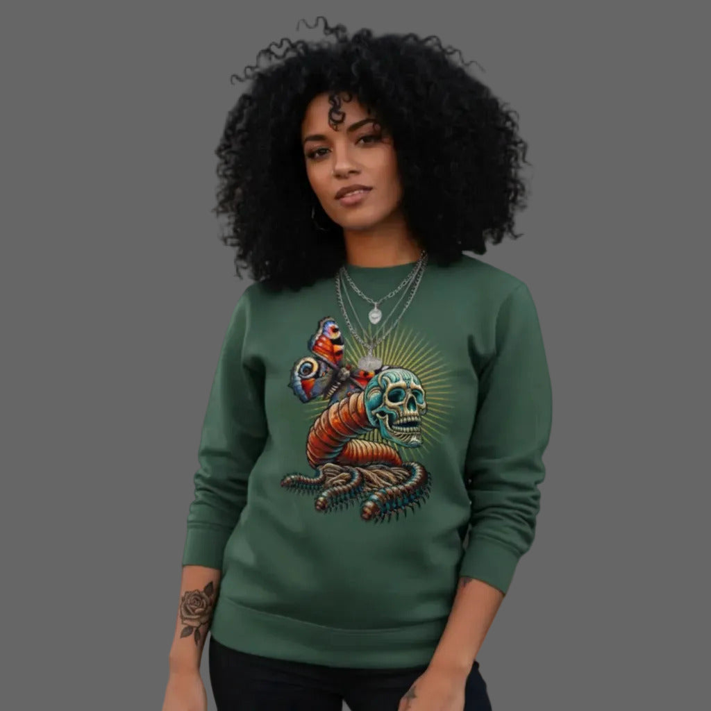 Toripros Wandel Kollektion – Wandel ONE Premium Organic Sweatshirt in Varsity Green, modernes Streetwear-Design mit starkem Statement