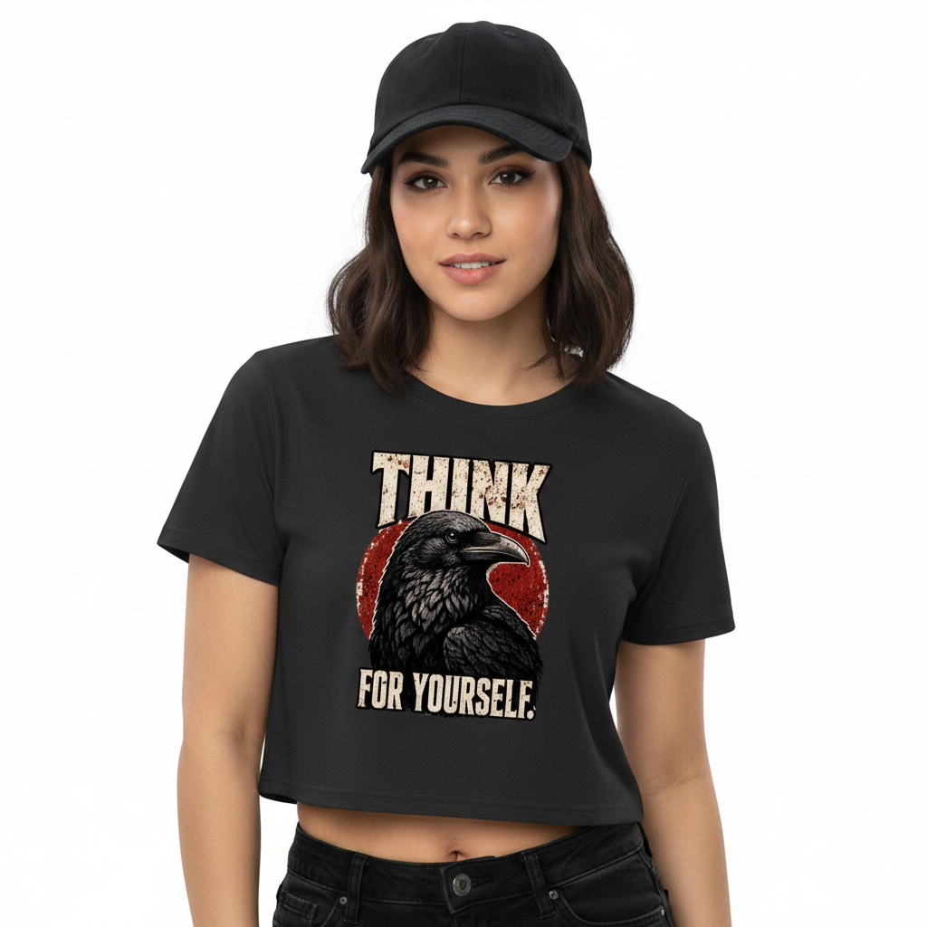 Ladies Cropped Tee / THINK for YOURSELF