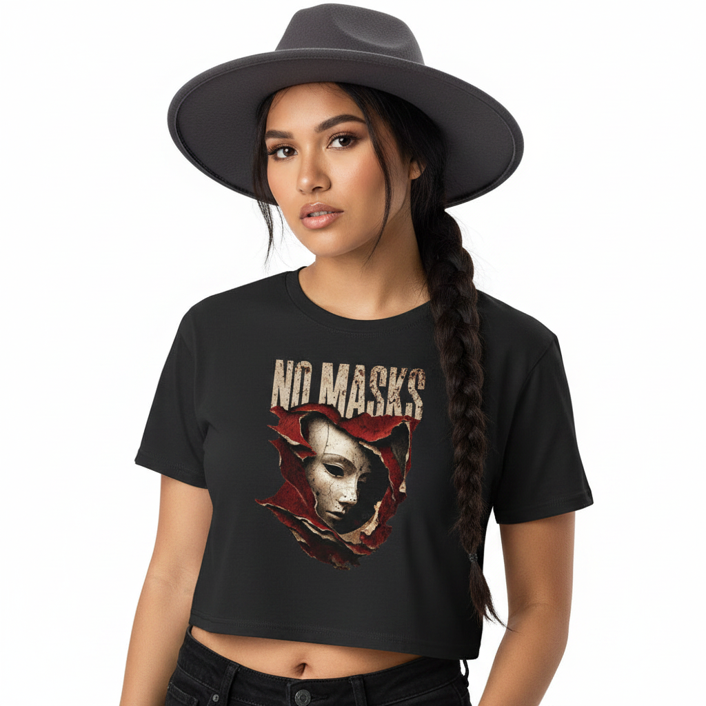 Ladies Cropped Tee / NO MASKS
