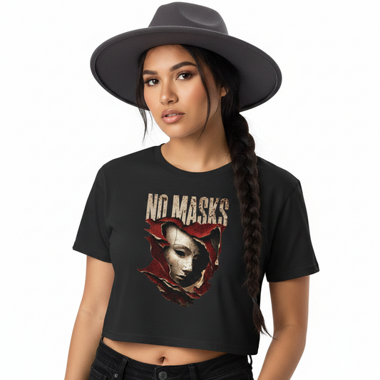 Ladies Cropped Tee / NO MASKS