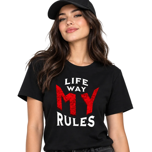 Premium Organic Shirt Women /  MY LIFE. MY WAY. MY RULES
