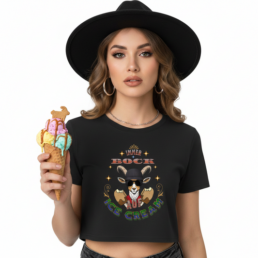   Ladies Cropped Tee / IMMER BOCK auf ICE CREAM 