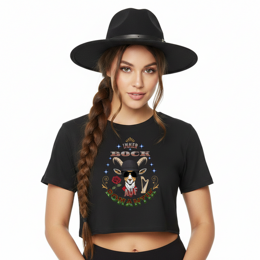 IMMER BOCK auf ROMANTIK  /  Ladies Cropped Tee