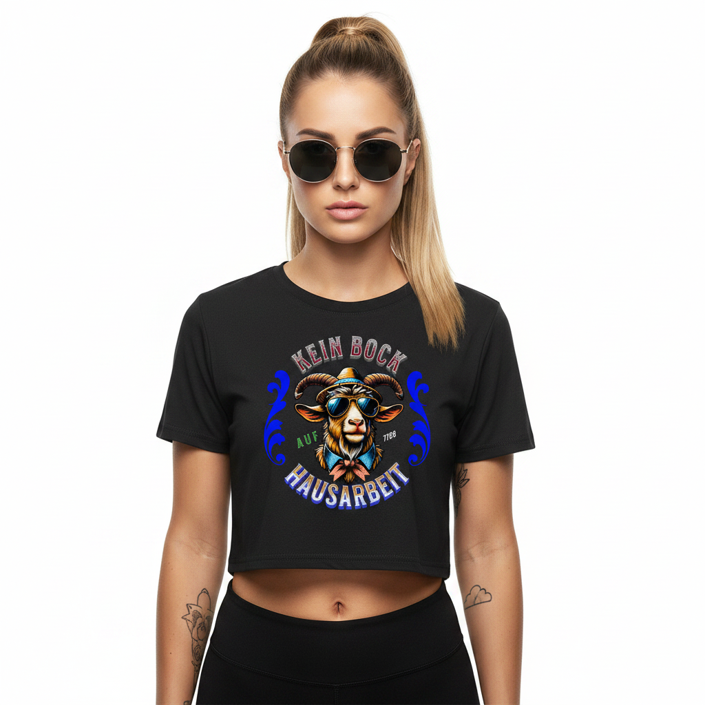 Ladies Cropped Tee / KEIN BOCK auf HAUSARBEIT