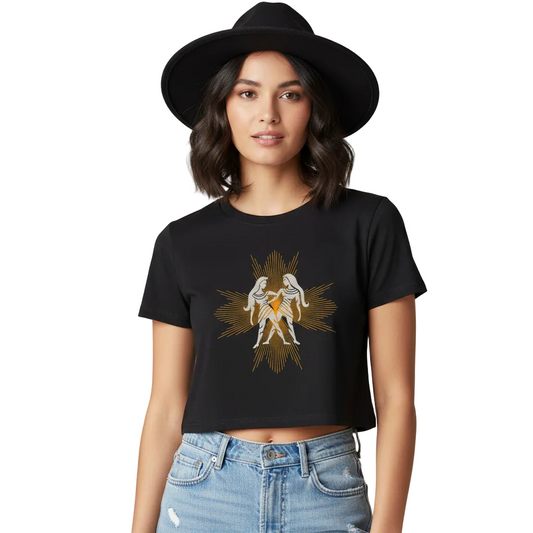 Ladies Cropped Tee / Sternzeichen-Zwillinge Aura