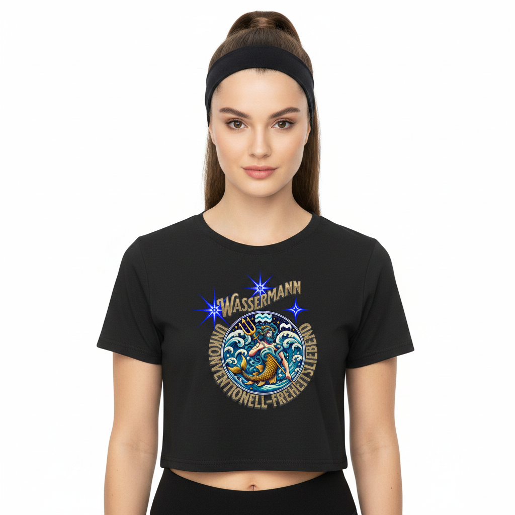 Ladies Cropped Tee / Wassermann Sternzeichen