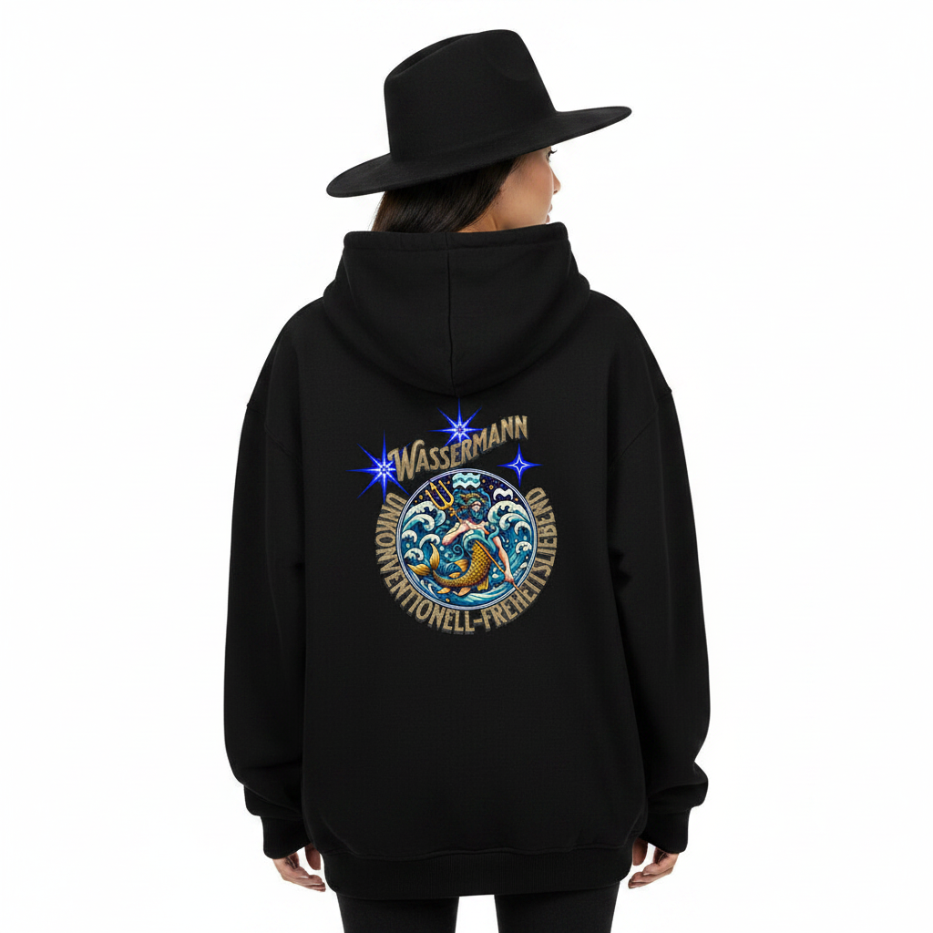 VACANCY Oversized Zipper Hoodie / Wassermann Sternzeichen